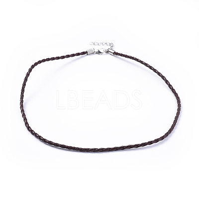Trendy Braided Imitation Leather Necklace Making X-NJEW-S105-002-1