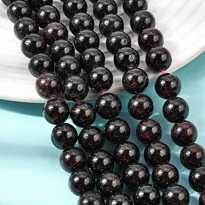 Natural Garnet Gemstone Bead Strands X-G-R263-10mm-1