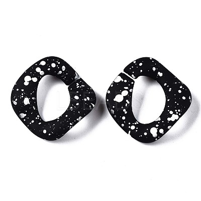 Spray Painted CCB Plastic Linking Rings CCB-Q091-019B-1