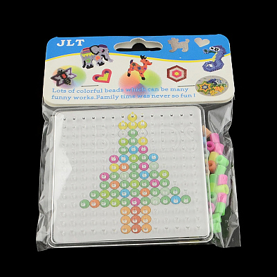Christmas Tree Square DIY Melty Beads Fuse Beads Sets: Fuse Beads DIY-R064-03-1