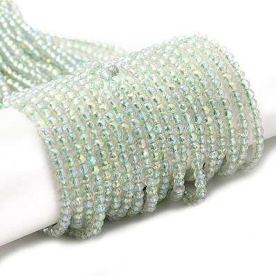 Electroplate Transparent Glass Beads Strands GLAA-H021-01B-FR07-1