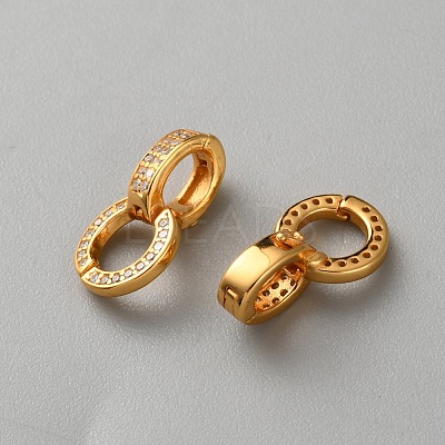 925 Sterling Silver Pave Cubic Zirconia Twister Clasps STER-WH0027-07A-G-1