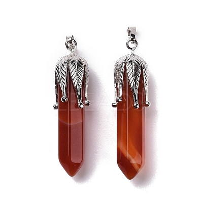 Natural Red Agate Big Pointed Pendants G-E059-03AS-02-1