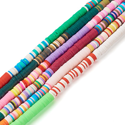 6 Strands 6 Colors Handmade Polymer Clay Bead Strands CLAY-TA0001-39-1