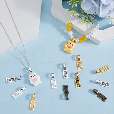 100Pcs 5 Colors Tibetan Style Alloy Glue-on Flat Pad Bails FIND-SP0001-89-1