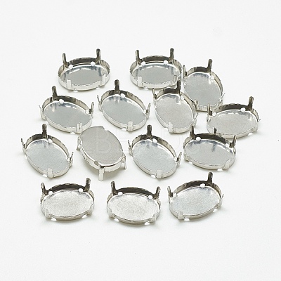 Non-Tarnish 201 Stainless Steel Sew on Prong Settings STAS-T032-03-13x18mm-1