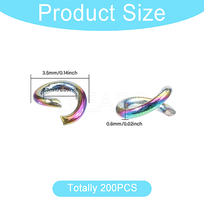 Ion Plating(IP) 304 Stainless Steel Open Jump Rings STAS-CA0002-21A-1