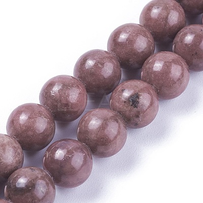Natural Rhodonite Round Bead Strands X-G-J302-10-8mm-1