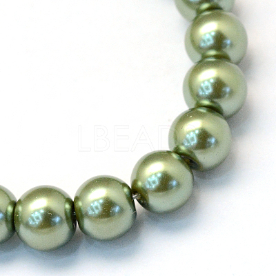 Baking Paint Glass Pearl Bead Strands X-HY-Q003-3mm-49-1
