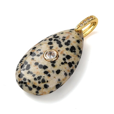 Natural Dalmatian Jasper Pendants G-B188-01G-04-1