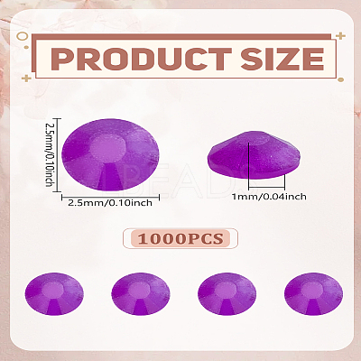 1000Pcs Glass Rhinestone Cabochons DIY-LP0002-52C-1