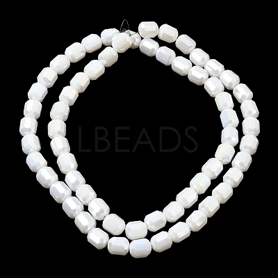 Electroplate Column Glass Beads Strands EGLA-A043-02-M-1