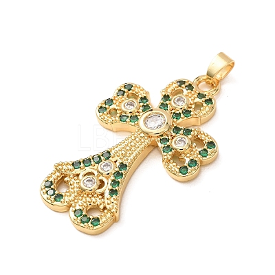 Brass Micro Pave Cubic Zirconia Pendants CU-CBA2F11-17G-03-1