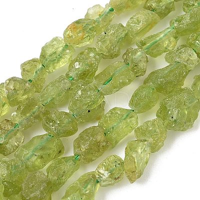 Raw Rough Natural Peridot Beads Strands G-M453-C02-1