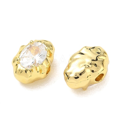 Brass Pave Cubic Zirconia Beads CU-CBA42CA-06G-05-1