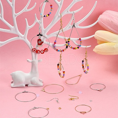 DIY Brass Geometric Hoop Earring Making Kit DIY-YW0008-60-1