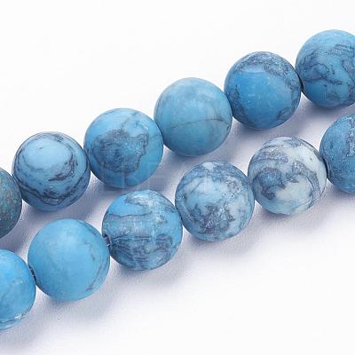 Dyed Natural Map Stone/Picasso Stone/Picasso Jasper Beads Strands G-F520-52-6mm-1