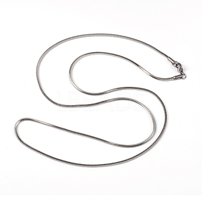Non-Tarnish 304 Stainless Steel Square Snake Chains Necklaces LS-NJEW-K049-06P-1