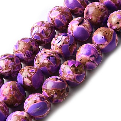 Dyed Natural Magnesite Beads Strands G-L617-D01-8mm-03-1