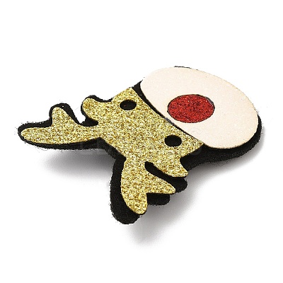 Christmas Theme PU Leather Brooch JEWB-C004-01H-1