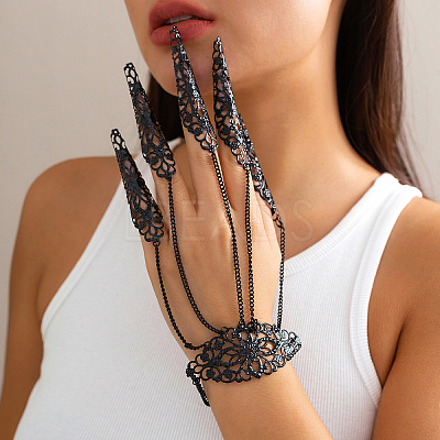 Halloween Gothic Flower
Iron Finger Ring Bracelets for Women WG5FE4C-06-1