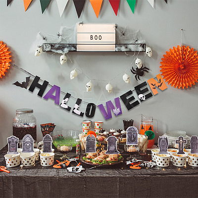 Halloween Decoration Paper Flag Banners DIY-WH0453-12A-1