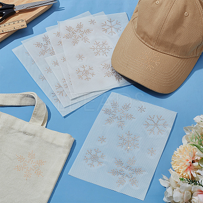 Snowflake Pattern Hotfix Rhinestones DIY-WH0430-205D-1