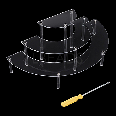 3-Tier Acrylic Semicircle Dessert Display Risers ODIS-WH0329-39-1