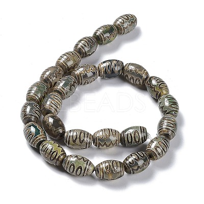 Tibetan Style dZi Beads Strands TDZI-E005-01H-1