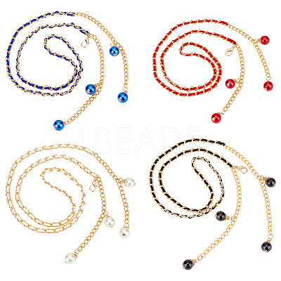 4Pcs 4 Colors Alloy Link Chain Belts AJEW-GA0006-30-1