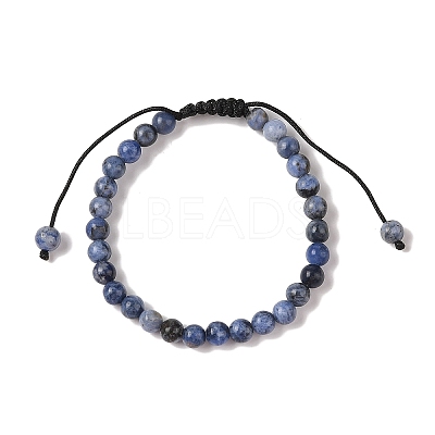 6mm Round Natural Sodalite Braided Bead Bracelets LS-BJEW-C067-01A-03-1
