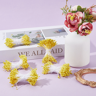 Cotton with Gypsum Artificial Flower Core for Hairpin Accessories DIY-WH20001-21A-1