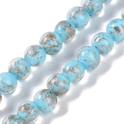 Handmade Gold Sand Lampwork Beads LAMP-Z009-01H-1