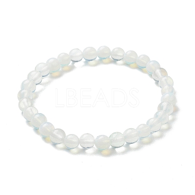 Opalite Beaded Stretch Bracelets BJEW-D446-B-07-1