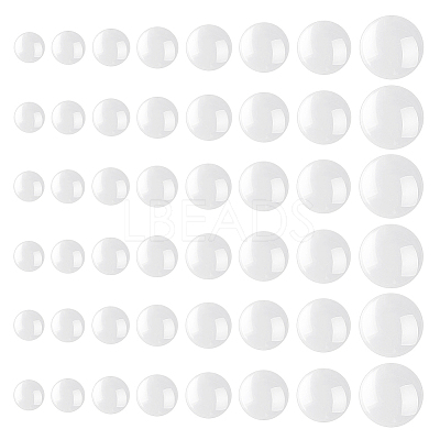80Pcs 8 Style Transparent Glass Cabochons GGLA-HY0001-01-1