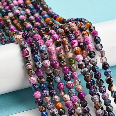 Dyed Natural Fire Crackle Agate Beads Strands G-G007-01C-1
