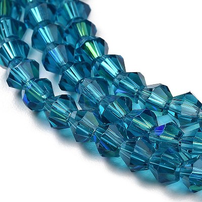 Transparent Electroplate Glass Beads Strands GLAA-F029-2mm-D01-1
