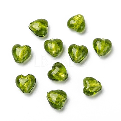 Handmade Silver Foil Glass Beads FOIL-R050-12x8mm-7-1
