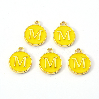 Golden Plated Alloy Enamel Charms ENAM-S118-09M-1