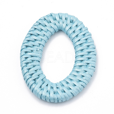 Handmade Spray Painted Reed Cane/Rattan Woven Linking Rings X-WOVE-N007-04C-1