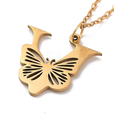 PVD Vacuum Plating 201 Stainless Steel Necklaces NJEW-R267-01V-G-1