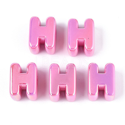 UV Plating Opaque Acrylic Beads PACR-ZX018-04H-1