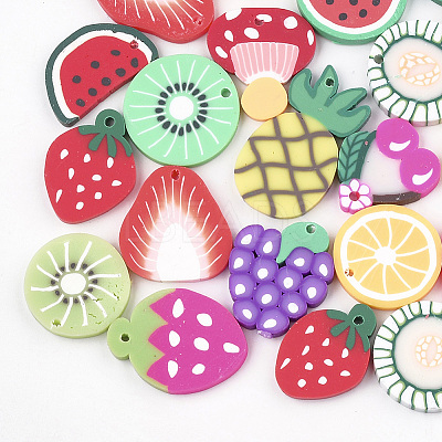 Handmade Polymer Clay Pendants X-CLAY-T013-01-1