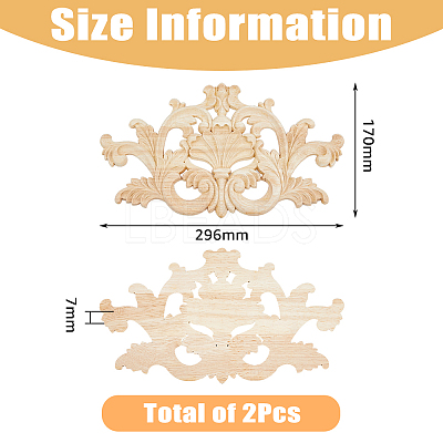 Rubber Wood Carved Onlay Applique AJEW-WH0248-467-1