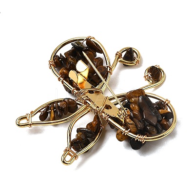 Butterfly Natural Mixed Gemstone Brooch G-A278-02G-1