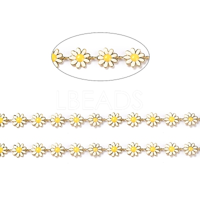Golden Brass Enamel Link Chains CHC-H103-06F-G-1