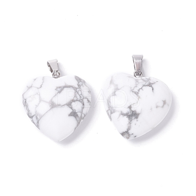 Natural Howlite Pendants G-G956-B43-FF-1