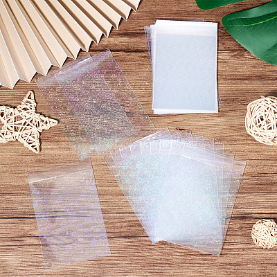 50Pcs Double Face Laser Rectangle PE Cellophane Bags ABAG-TAC0013-14C-1