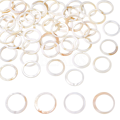 60Pcs Natural Freshwater Shell Linking Rings SHEL-NB0001-68-1