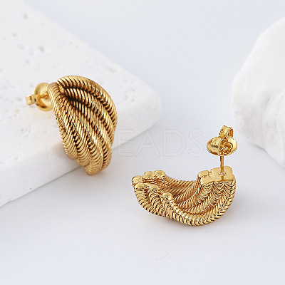 Geometric 304 Stainless Steel Stud Earrings for Women LS-PP5518-1
